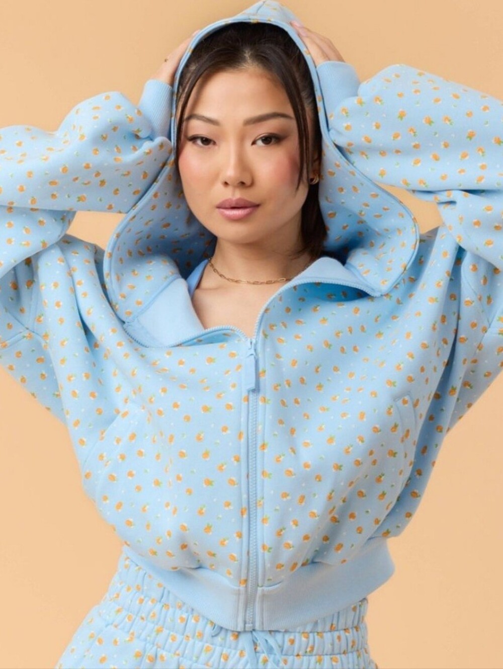 Blogilates Marshmallow Citrus Oversized Zip Hoodie